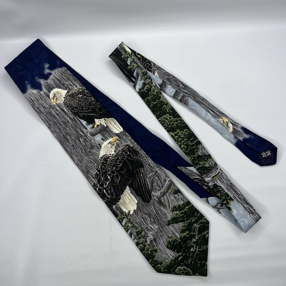 Endangered Species  1996 The Nesting Call By Rod Frederick Eagles Mens Tie Silk